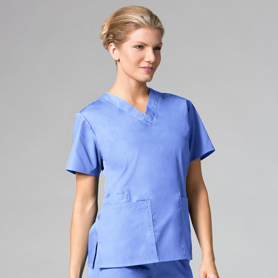 Maevn Core Women's Two Pocket V-Neck Scrub Top