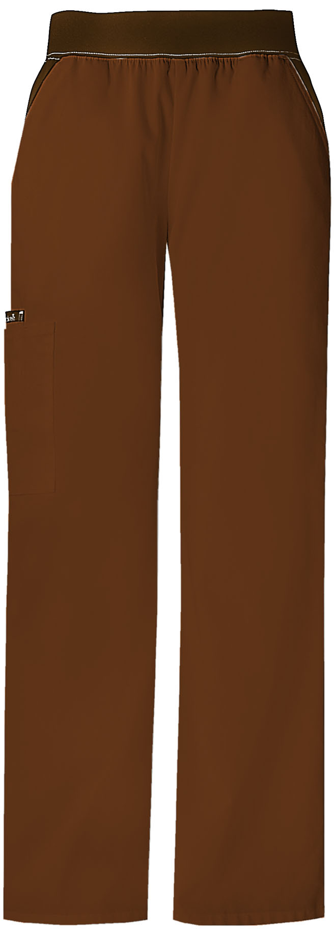 Cherokee Flexibles (Contrast Chocolate) Mid-Rise Knit Waist Pull-On Pant