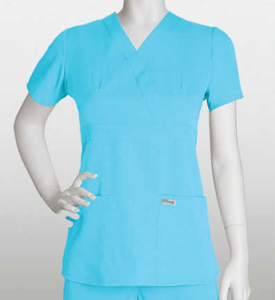 Grey's Anatomy Women's 3 Pocket Junior Fit Mock Wrap