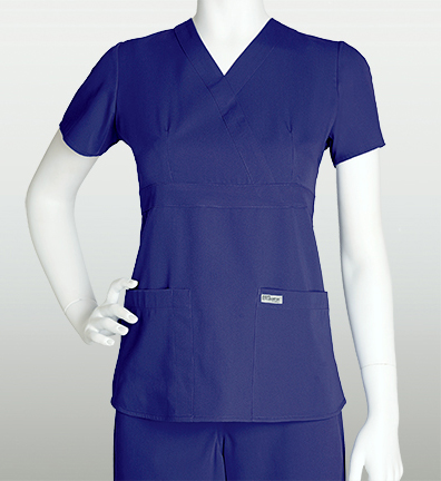 Grey's Anatomy Women's 3 Pocket Junior Fit Mock Wrap