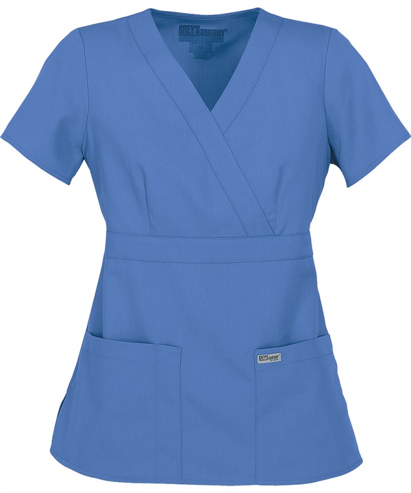 Grey's Anatomy Scrubs Women's Modern Fit Mock Wrap Top