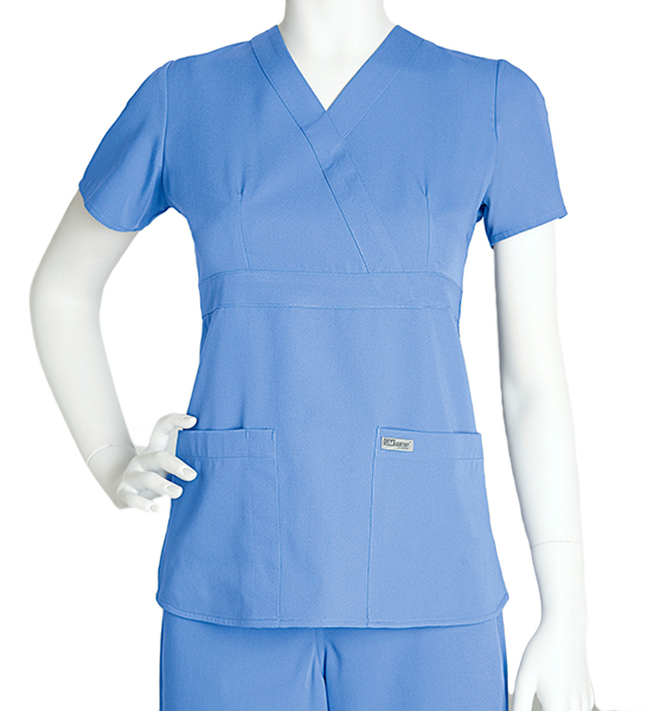 Grey's Anatomy Women's 3 Pocket Junior Fit Mock Wrap