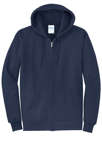 Port & Company® Unisex Core Fleece Full-Zip Hooded Sweatshirt with Apple Montessori Schools logo embroidered on left chest