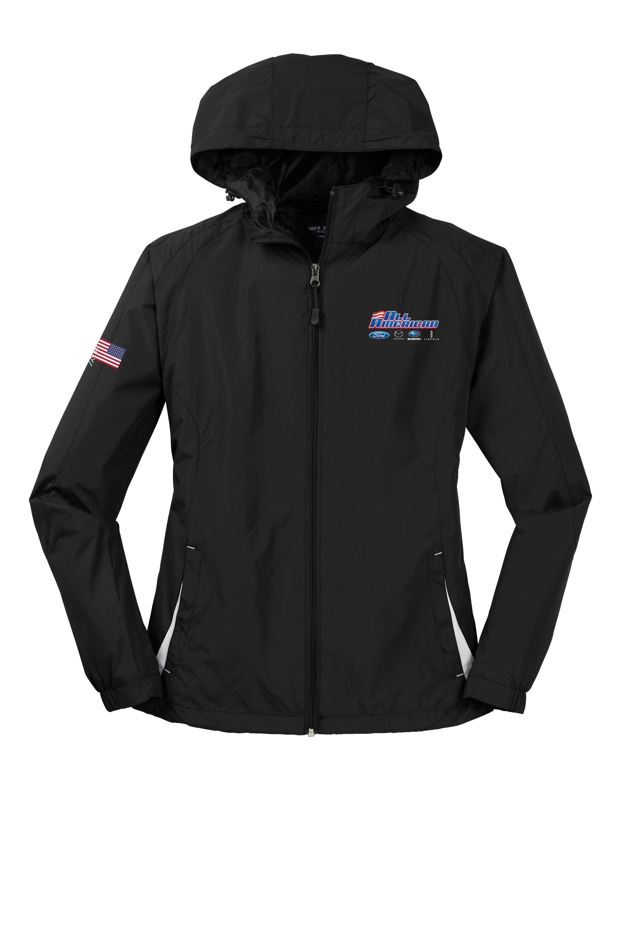 Sport-Tek® Ladies Colorblock Hooded Raglan Jacket