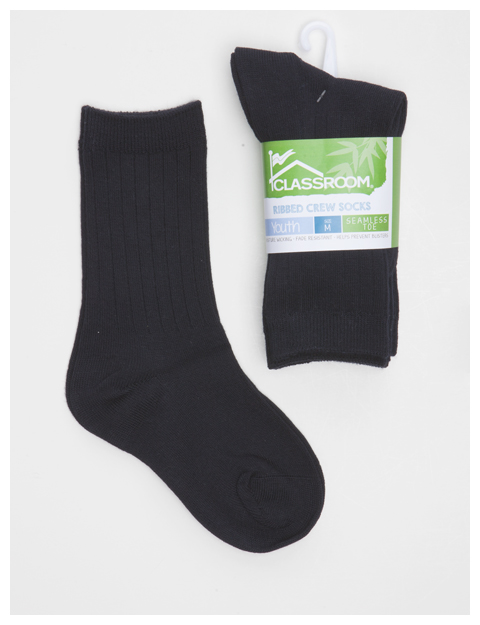 UNISEX RIB CREW SOCKS 3 PK