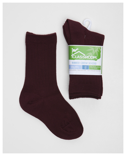 UNISEX RIB CREW SOCKS 3 PK