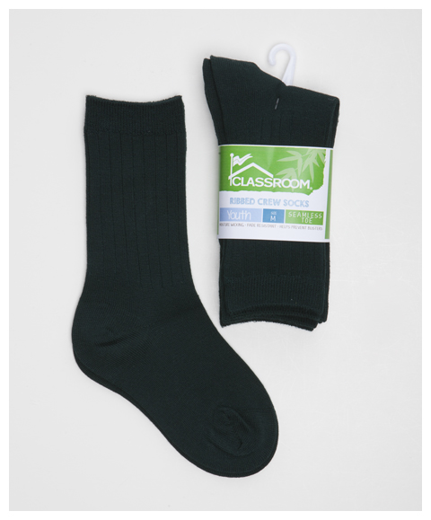 UNISEX RIB CREW SOCKS 3 PK