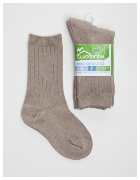 UNISEX RIB CREW SOCKS 3 PK