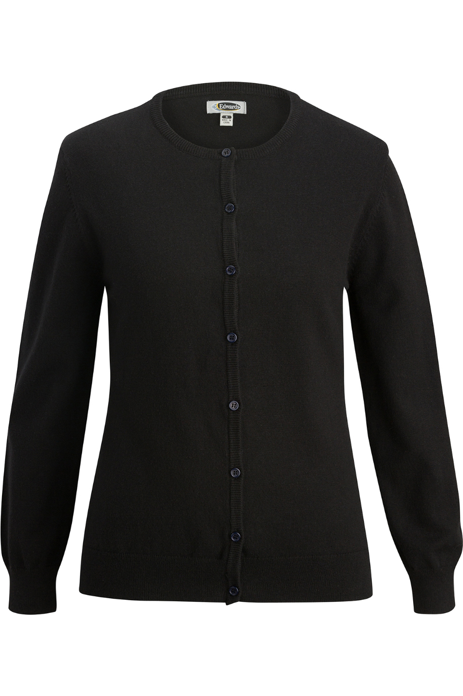 LADIES' JEWEL NECK FINE GAUGE CARDIGAN SWEATER