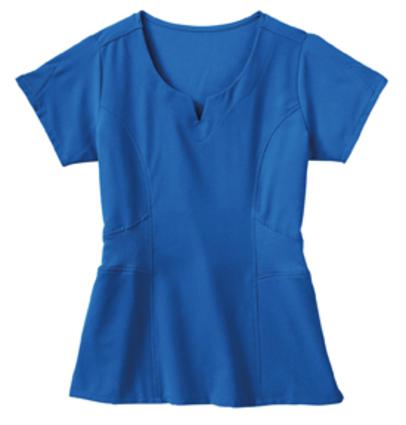 Jockey Scrubs Women's 2 Pocket Tri Blend Rib Knit Solid Scrub Top