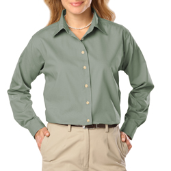Ladies' Long Sleeve Stain Release Poplin 