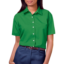 Ladies' Short Sleeve Stain Release Poplin 