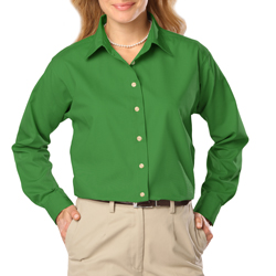 Ladies' Long Sleeve Stain Release Poplin 