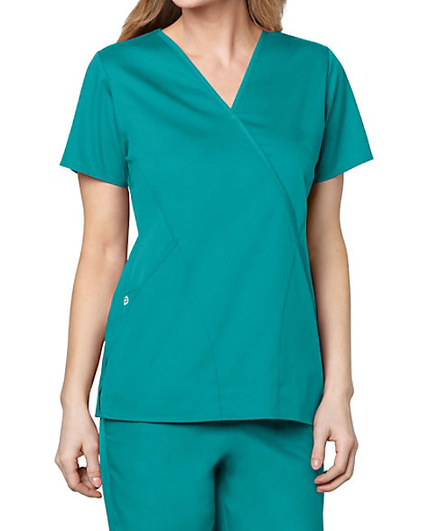 WonderWink WonderWORK Women's Mock Wrap Top
